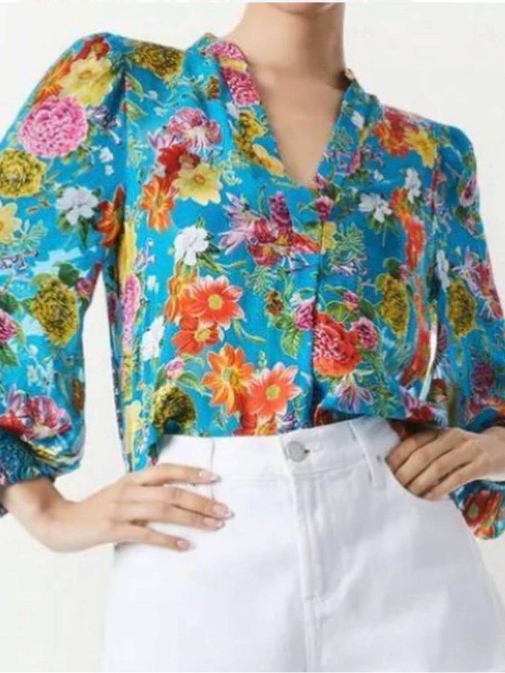 alice + olivia
floral-print V-neck blouse